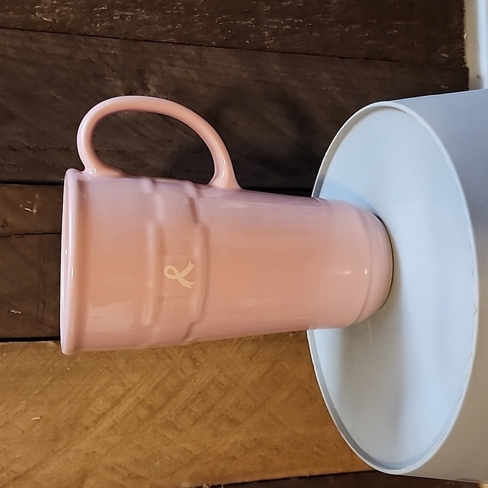Longaberger pottery Breast cancer awareness mug.